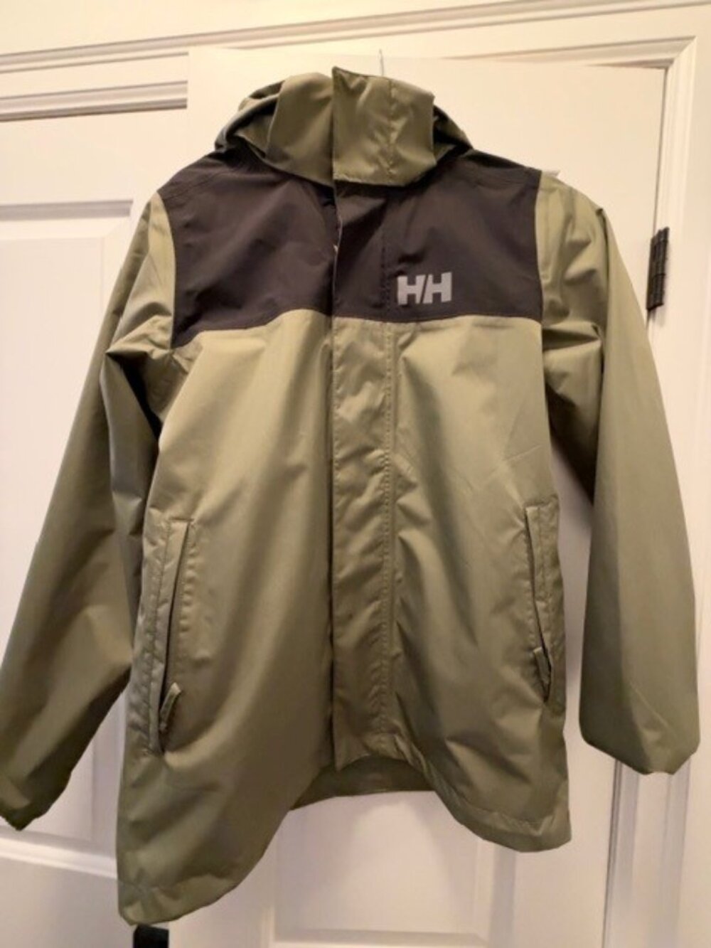 Helly Hansen Kids Olive & Black Waterproof Rain Jacket